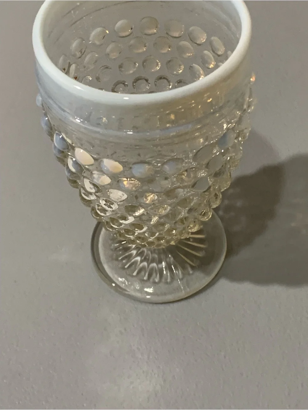 White Hobnail Glass Tumbler Set - Elegant Milk Glass Style